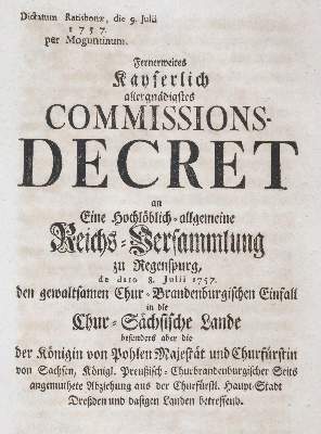 Bild Nr.1: 141-2194 (Thurn und Taxis,A.v.).: (Deutschland, Siebenjähriger Krieg, Vier Schriften)