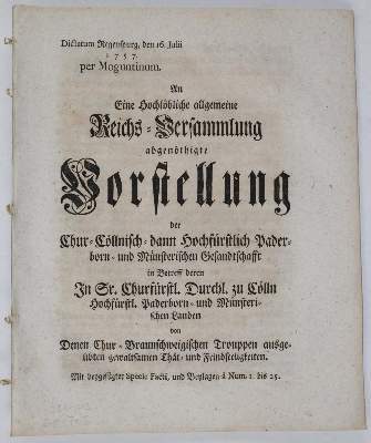 Bild Nr.23: 141-2194 (Thurn und Taxis,A.v.).: (Deutschland, Siebenjähriger Krieg, Vier Schriften)