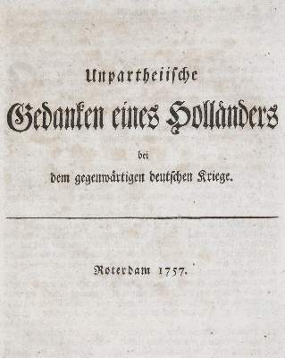 Bild Nr.1: 141-2195 Unpartheiische Gedanken: (Deutschland, Siebenjähriger Krieg, Vier Schriften)