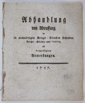 Bild Nr.23: 141-2195 Unpartheiische Gedanken: (Deutschland, Siebenjähriger Krieg, Vier Schriften)