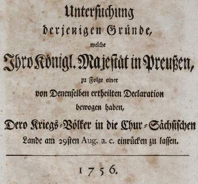 Bild Nr.1: 141-2197 Untersuchung: (Deutschland, Siebenjähriger Krieg, Vier Schriften)