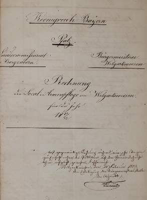 Bild Nr.1: 141-2213 Rechnung der Local-Armenpflege: (Deutschland, Wilgartswiesen, Armenpflege)