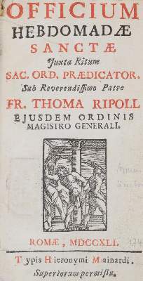 Bild Nr.1: 141-239 Officium: (Alte Drucke, Handschriften und Theologie)