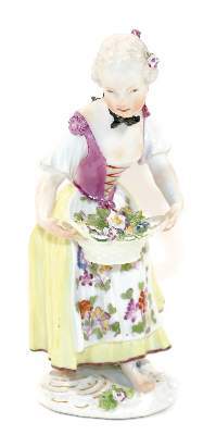 Bild Nr.1: 141-2746 Gärtnerin mit Blumenkorb.: (Porzellan u. Keramik, Meissen)