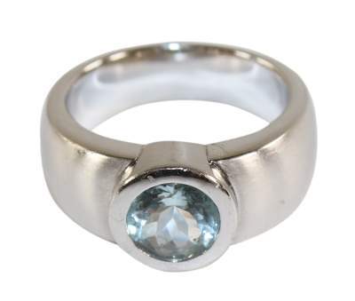 Bild Nr.1: 141-2827 Bandring mit Aquamarin.: (Schmuck, Ringe)