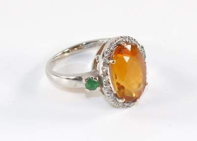 Bild Nr.3: 141-2829 Citrinring 750 WG.: (Schmuck, Ringe)
