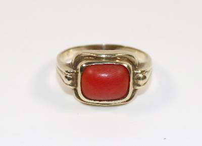 Bild Nr.1: 141-2838 Korallenring 333 GG.: (Schmuck, Ringe)