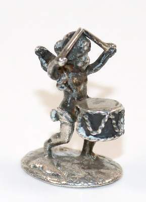 Bild Nr.1: 141-2873 Engel mit Trommel.: (Silber, Miniaturen)
