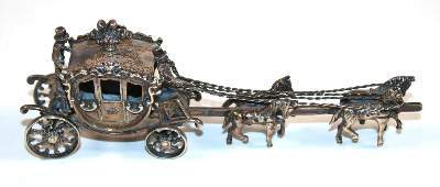 Bild Nr.1: 141-2874 Prächtige Pferdekutsche.: (Silber, Miniaturen)