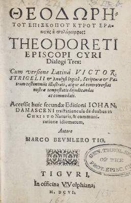 Bild Nr.1: 141-314 Theodoretus,C.: (Alte Drucke, Handschriften und Theologie)