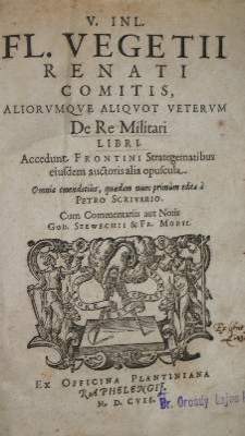 Bild Nr.1: 141-324 Vegetius Renatus,F.: (Alte Drucke, Handschriften und Theologie)