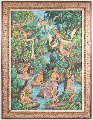 Bild Nr.1: 141-3271 Drei asiatische Malereien,: (Ausland, Asiatika)
