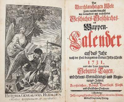 Bild Nr.2: 141-341 Geschichts- Geschlechts- und Wappen-Calender,: (Genealogie und Heraldik)