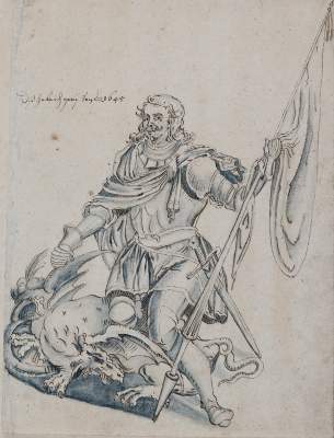Bild Nr.1: 141-3789 Heiliger Georg: (Künstlergraphik)