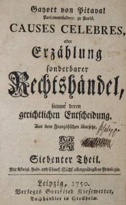Bild Nr.1: 141-414 Pitaval.: (Juridica und Kriminologie)