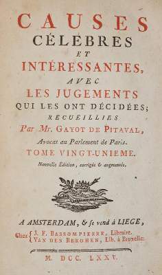 Bild Nr.1: 141-415 Pitaval,F.G.de.: (Juridica und Kriminologie)