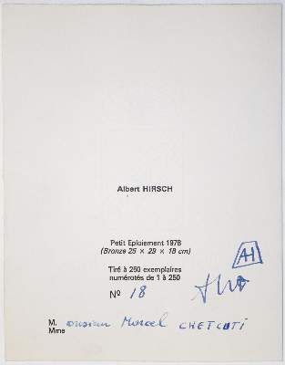 Bild Nr.9: 141-4453 Hirsch, Albert: (Künstlergraphik, Skulpturen - Plastiken)