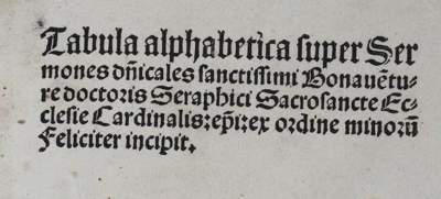 Bild Nr.1: 141-47 Bonaventura Sanctus.: (Alte Drucke, Handschriften und Theologie)