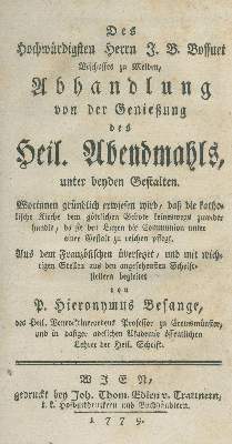 Bild Nr.1: 141-49 Bossuet,J.B.: (Alte Drucke, Handschriften und Theologie)