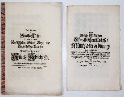 Bild Nr.1: 141-503 Münzwesen.: (Numismatik u. Siegelkunde, Medaillen)