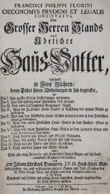 Bild Nr.1: 141-588 Florinus,F.P.: (Küche und Haushalt, Haushalt)