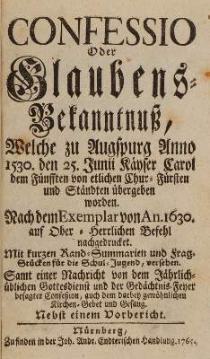 Bild Nr.1: 141-73 Confessio: (Alte Drucke, Handschriften und Theologie)