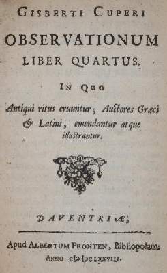 Bild Nr.4: 141-74 Cuper,G.: (Alte Drucke, Handschriften und Theologie)