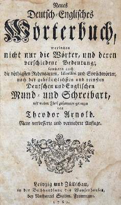 Bild Nr.1: 141-821 Arnold,T.: (Lexika - Wörterbücher - Sprachwissenschaften)