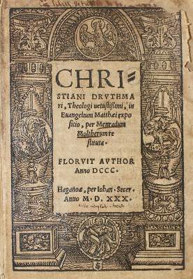 Bild Nr.1: 141-83 Druthmar,Ch. (Christianus von Stablo).: (Alte Drucke, Handschriften und Theologie)