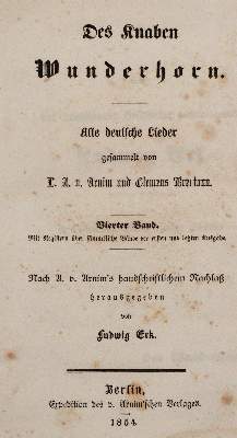 Bild Nr.2: 141-985 Arnim,L.A.v. u. C.Brentano.: (Literatur und illustrierte Bücher bis 19.Jahrhundert)