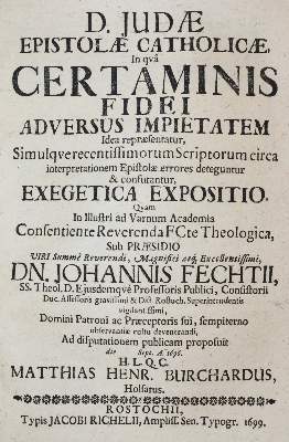 Bild Nr.5: 141-99 Fecht,J.: (Alte Drucke, Handschriften und Theologie)