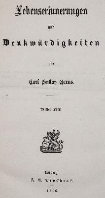 Bild Nr.1: 141-993 Carus,C.G.: (Literatur und illustrierte Bücher bis 19.Jahrhundert)