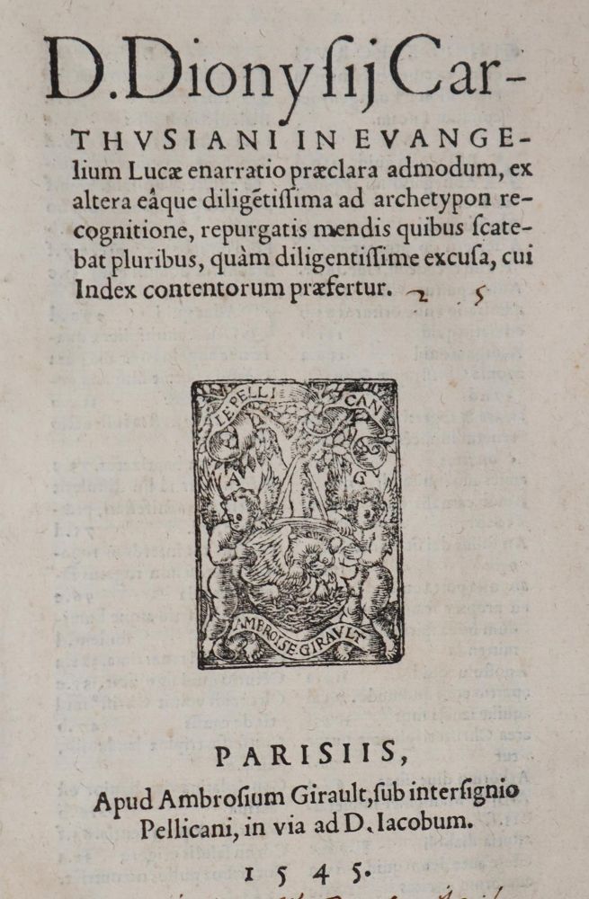 Große Abbildung Nr.1: 142-100 Dionysius Carthusianus.: (Alte Drucke, Handschriften und Theologie)