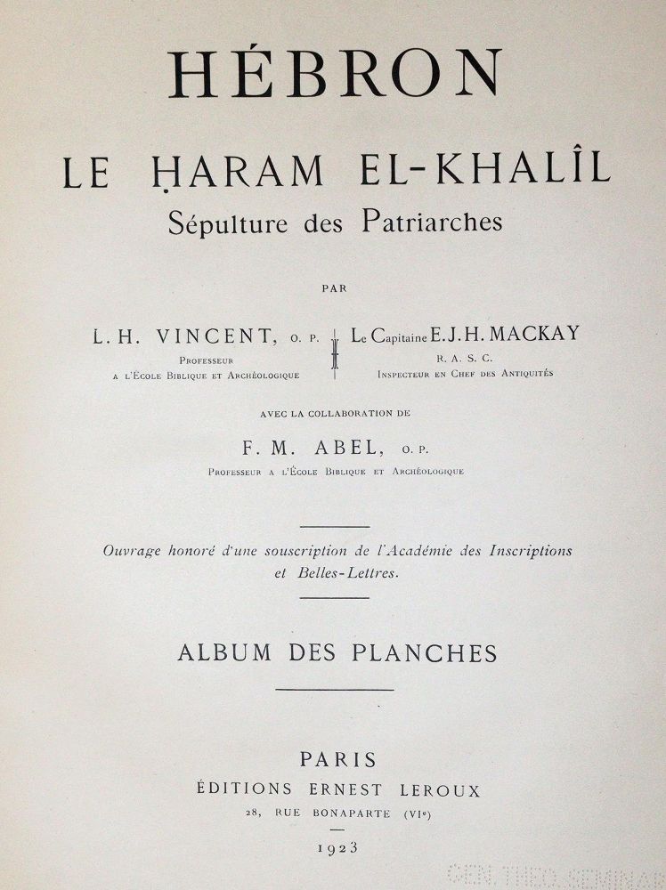 Große Abbildung Nr.1: 142-1017 Vincent,L.H.E. u.a.: (Archäologie)