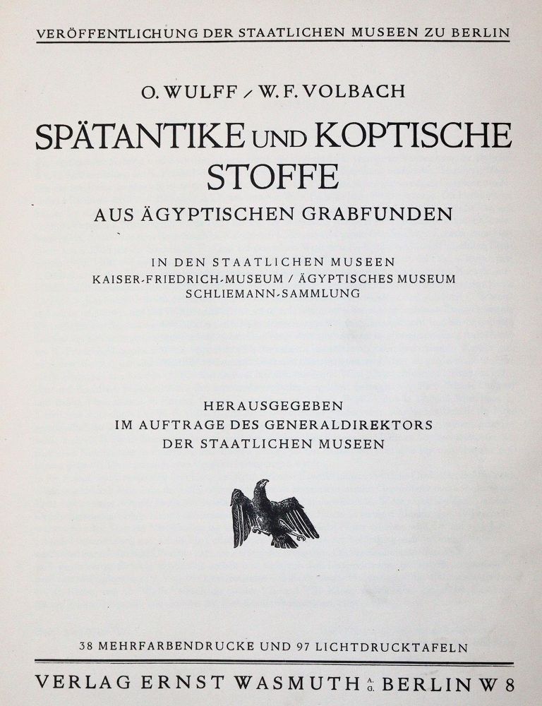 Große Abbildung Nr.1: 142-1018 Wulff,O. u. W.F.Volbach.: (Archäologie)