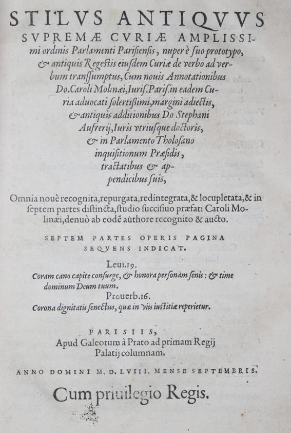 Große Abbildung Nr.1: 142-103 Du Moulin,C.: (Alte Drucke, Handschriften und Theologie)