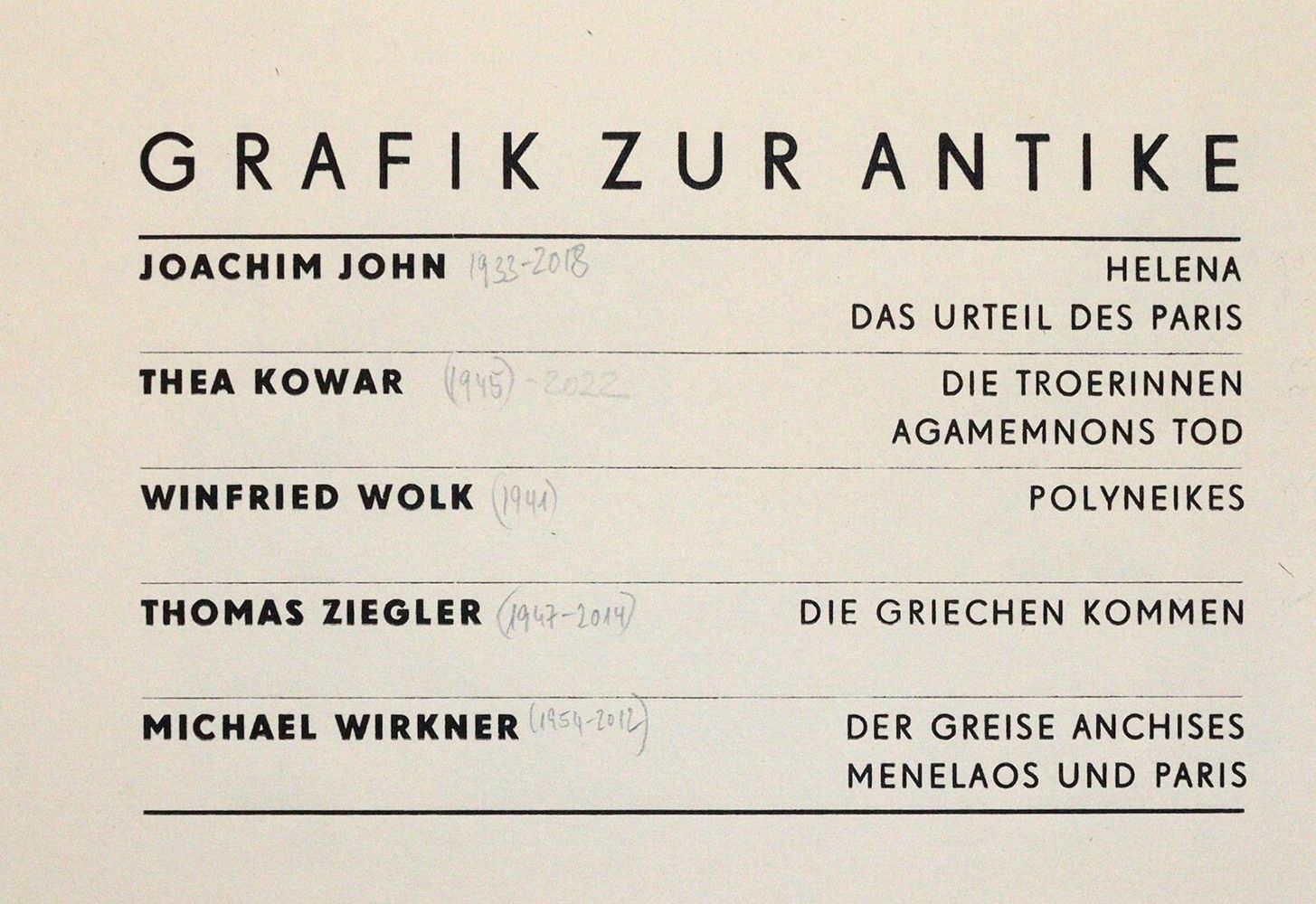 Große Abbildung Nr.5: 142-1053 Grafik zur Antike.: (Kunstwissenschaft)