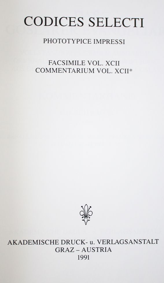 Große Abbildung Nr.1: 142-1167 Goslarer Evangeliar.: (Faksimile)