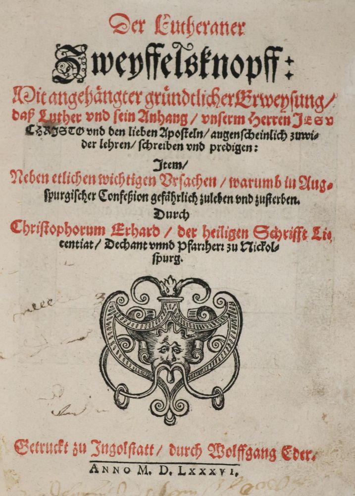 Große Abbildung Nr.1: 142-118 Erhard,C.: (Alte Drucke, Handschriften und Theologie)