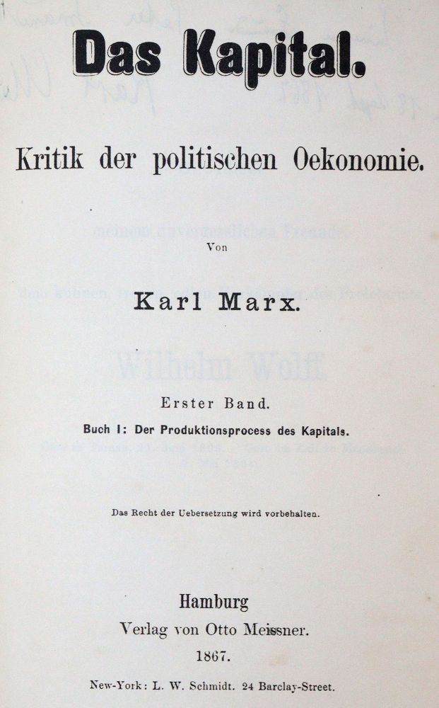 Große Abbildung Nr.1: 142-1185 Marx,K.: (Faksimile)