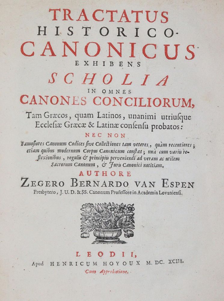 Große Abbildung Nr.1: 142-120 Espen,Z.B.van.: (Alte Drucke, Handschriften und Theologie)