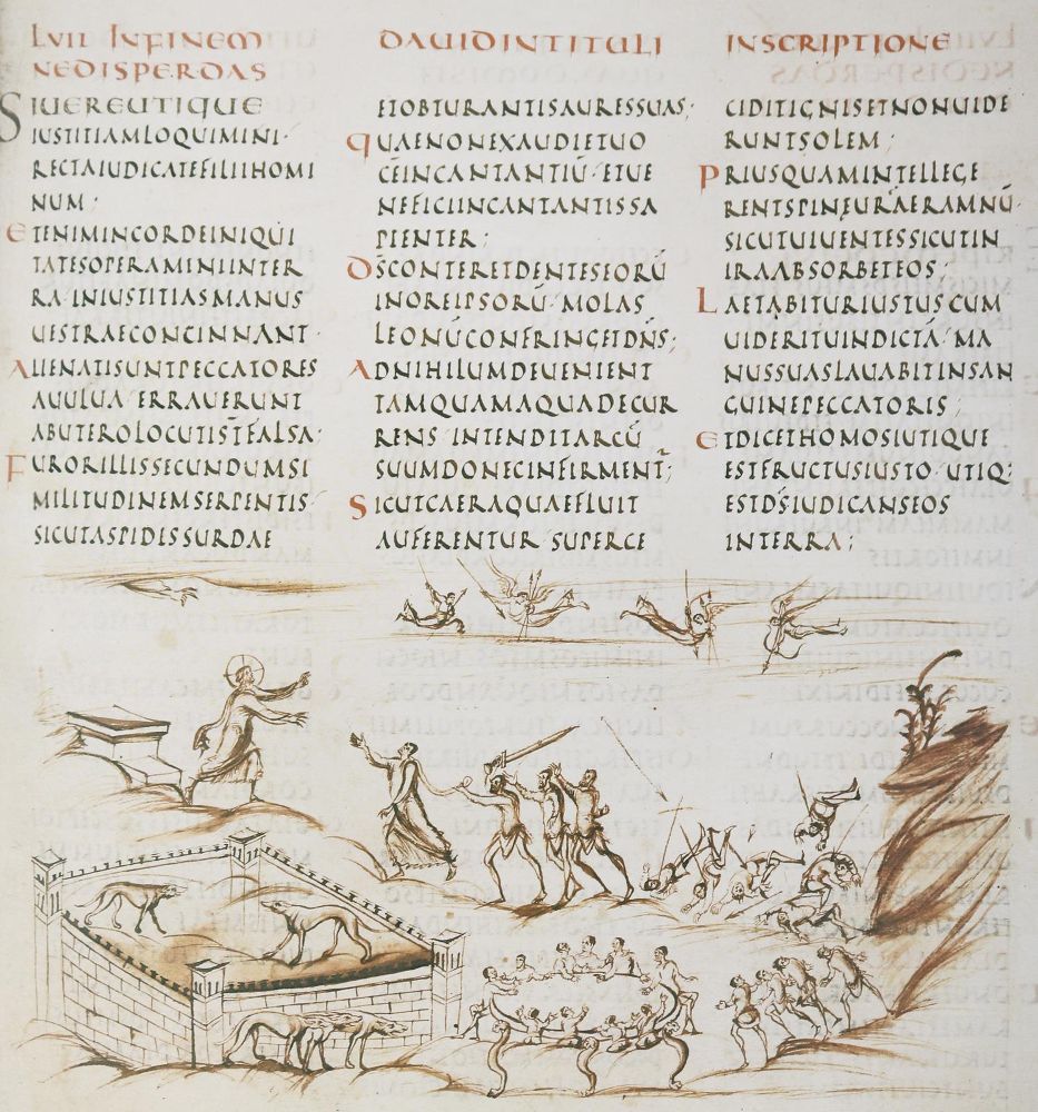 Große Abbildung Nr.1: 142-1208 Utrecht-Psalter.: (Faksimile)