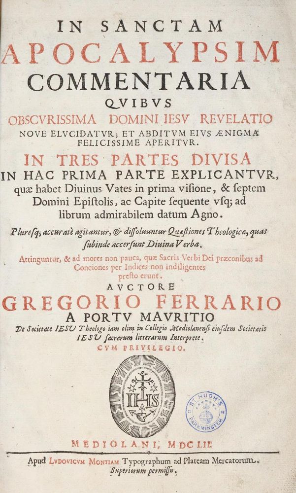 Große Abbildung Nr.1: 142-123 Ferrai,G.: (Alte Drucke, Handschriften und Theologie)