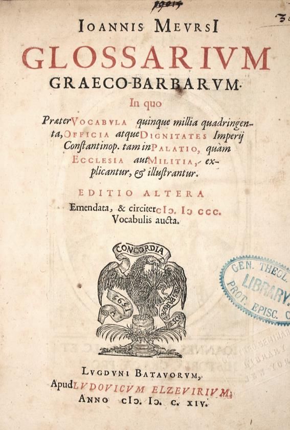 Große Abbildung Nr.1: 142-1239 Meursius,J.: (Lexika - Wörterbücher - Sprachwissenschaften)