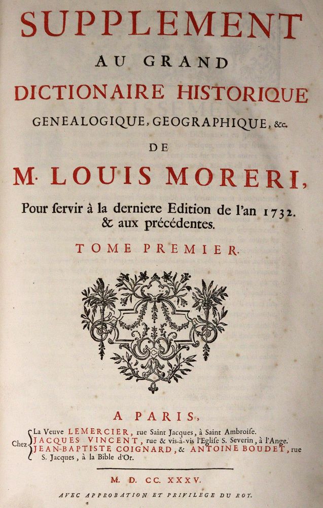 Große Abbildung Nr.1: 142-1242 Moreri,L.: (Lexika - Wörterbücher - Sprachwissenschaften)