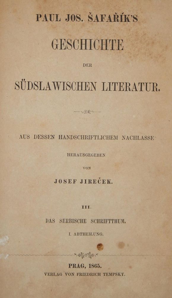 Große Abbildung Nr.1: 142-1255 Safarik,P.J.: (Lexika - Wörterbücher - Sprachwissenschaften, Serbien)