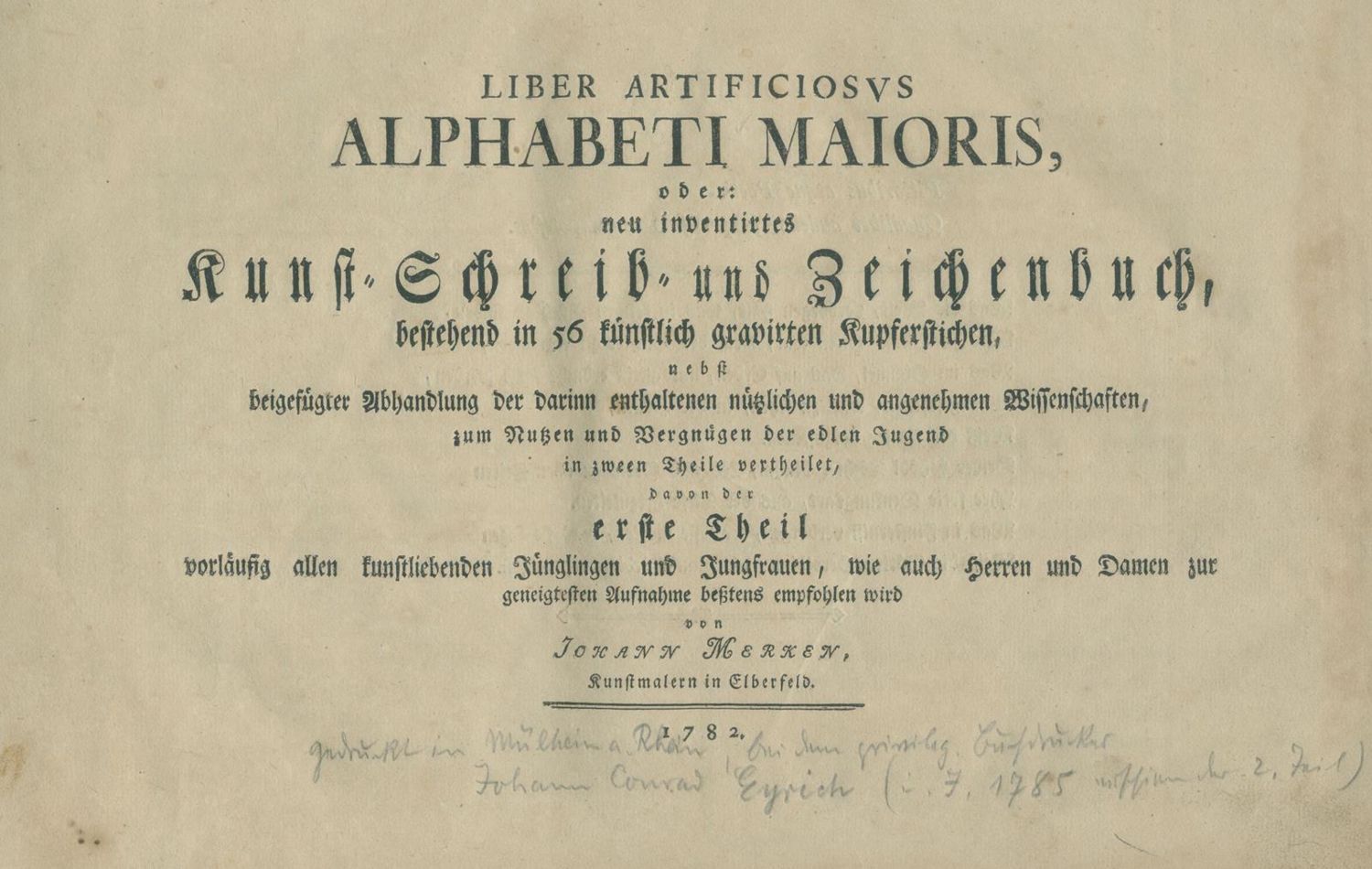 Große Abbildung Nr.5: 142-1274 Merken,J.: (Typographie und Kalligraphie, Schreibmeisterbücher)