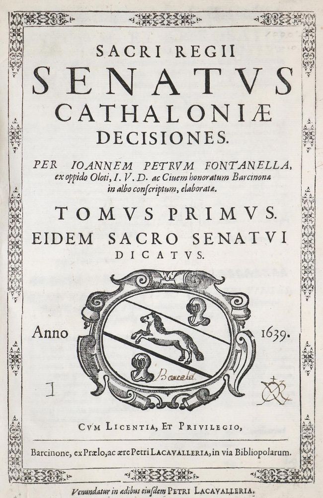 Große Abbildung Nr.1: 142-129 Fontanella,J.P.: (Alte Drucke, Handschriften und Theologie)
