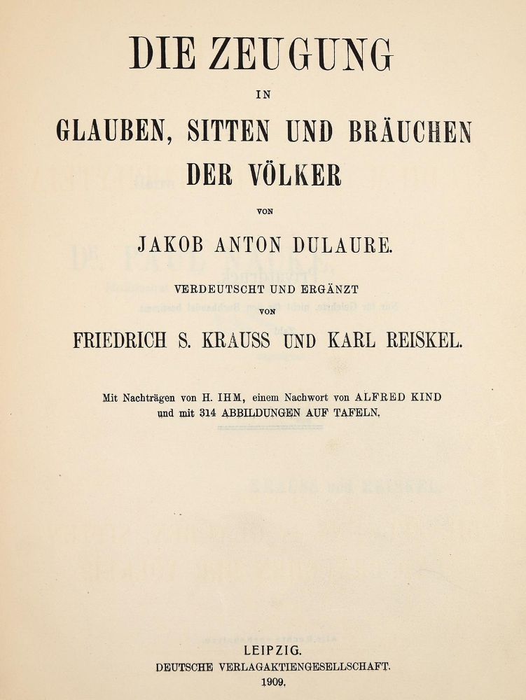 Große Abbildung Nr.1: 142-1291 Dulaure,J.A.: (Kultur- und Sittengeschichte)