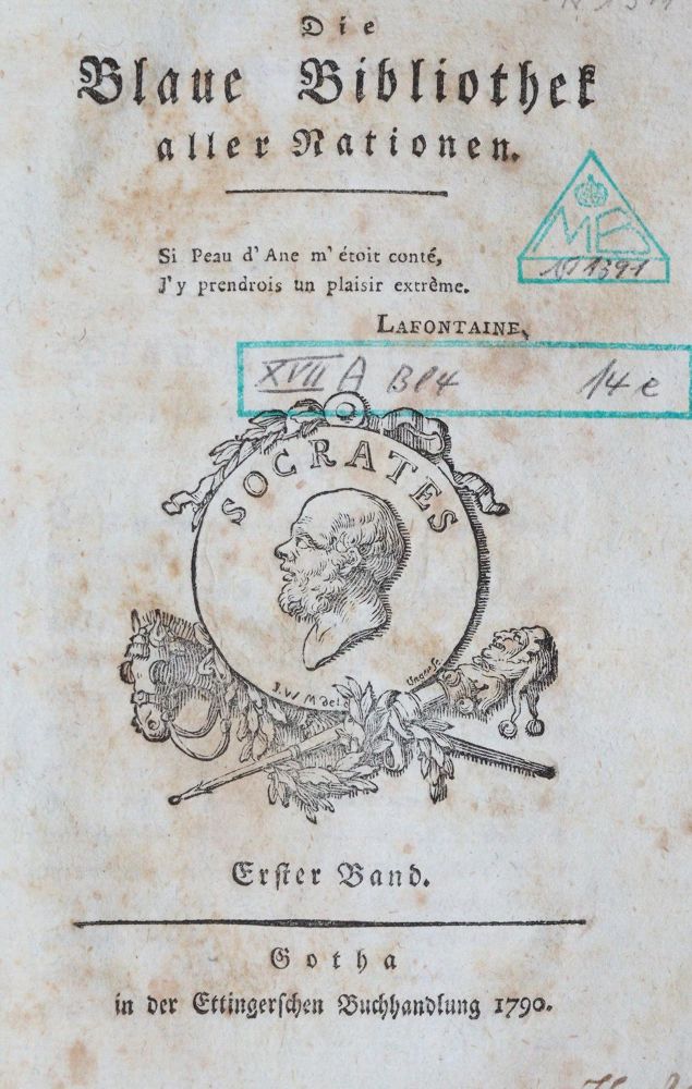 Große Abbildung Nr.1: 142-1390 Blaue Bibliothek aller Nationen, Die.: (Literatur und illustrierte Bücher bis 19.Jahrhundert)
